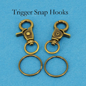 20 Sets Heavy Snap Hook Trigger Swivel Clips Key Chain Ring Circle Keyring