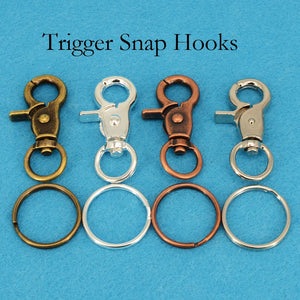 20 Sets Heavy Snap Hook Trigger Swivel Clips Key Chain Ring Circle Keyring
