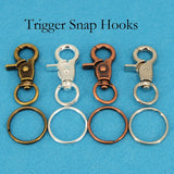 20 Sets Heavy Snap Hook Trigger Swivel Clips Key Chain Ring Circle Keyring