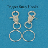 20 Sets Heavy Snap Hook Trigger Swivel Clips Key Chain Ring Circle Keyring