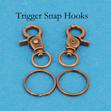 20 Sets Heavy Snap Hook Trigger Swivel Clips Key Chain Ring Circle Keyring