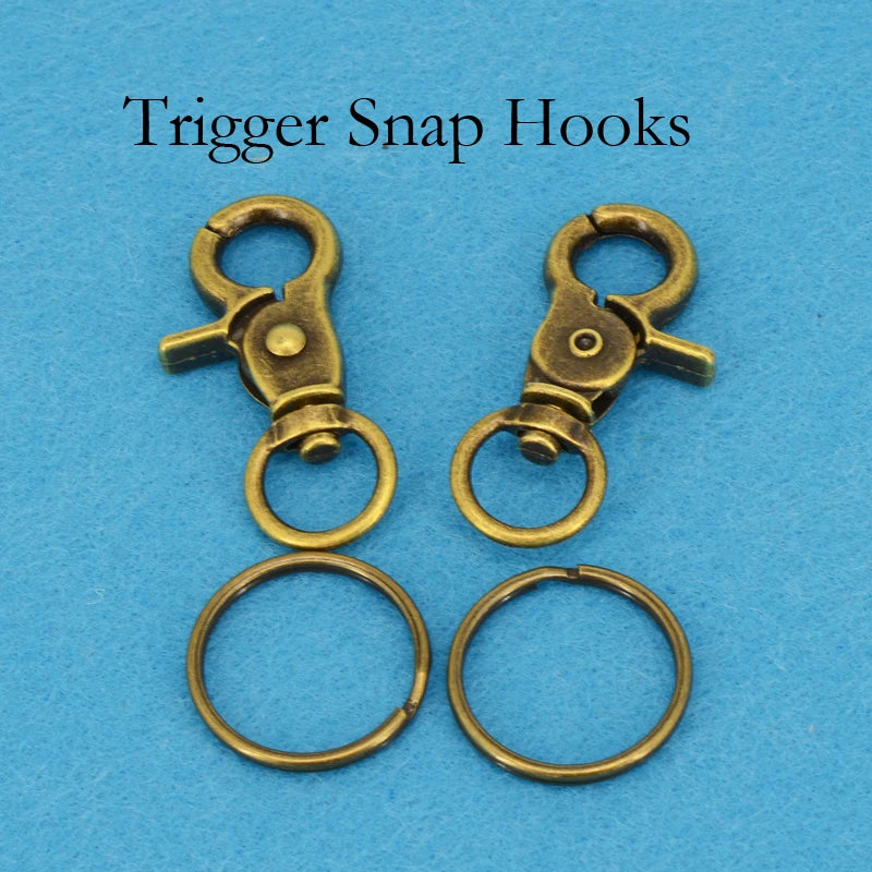 20 Sets Heavy Snap Hook Trigger Swivel Clips Key Chain Ring Circle Keyring