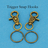 20 Sets Heavy Snap Hook Trigger Swivel Clips Key Chain Ring Circle Keyring