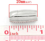 20 Sets Magnetic Clasps - Silver - 20mm x 9mm - Bracelet Clasp