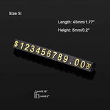 20 Sets Square Adjustable Tag for Counter Stand Number Letter Dollar Block Kit