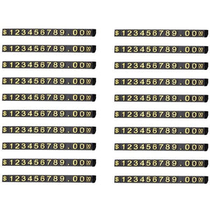 20 Sets Square Adjustable Tag for Counter Stand Number Letter Dollar Block Kit