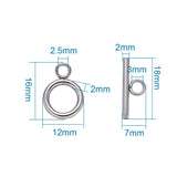 20 Sets Stainless Steel Ring Hook Toggle Clasps for DIY Jewelry Making