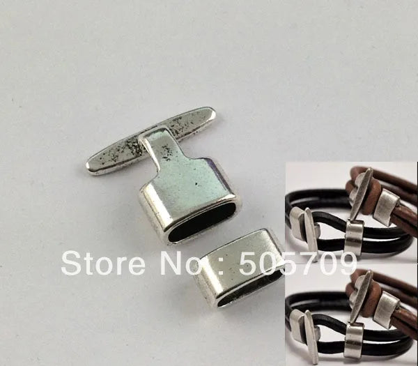 20 Antiqued Silver Hook Clasps for 10x5mm Leather