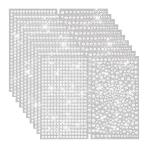 20 Sheets Clear Rhinestone Stickers Self Adhesive Bling Gems Jewels Stickers