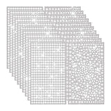 20 Sheets Clear Rhinestone Stickers Self Adhesive Bling Gems Jewels Stickers