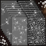 20 Sheets Clear Rhinestone Stickers Self Adhesive Bling Gems Jewels Stickers
