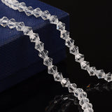 4mm Clear Glass Beads Strands Faceted Bicone Mini Beads for Jewelry Making