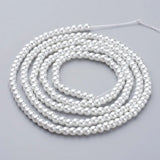20 Strand 4mm Round Pearlized Glass Pearl Beads Strands for DIY Jewelry Making