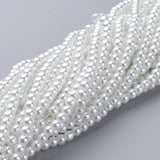 20 Strand 4mm Round Pearlized Glass Pearl Beads Strands for DIY Jewelry Making