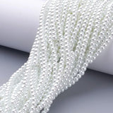 20 Strand 4mm Round Pearlized Glass Pearl Beads Strands for DIY Jewelry Making
