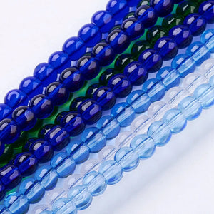 Mixed Round Glass Beads Spacer Bead 1mm Hole 4mm Diameter DIY Jewelry Bracelet