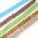 Mixed Round Glass Beads Spacer Bead 1mm Hole 4mm Diameter DIY Jewelry Bracelet
