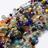 20 Strands Electroplate Glass Bead Mixed Shapes Loose Beads DIY Jewelry Making