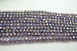 20 Strands Purple Rainbow Plated DIY Glass Crystal Beads