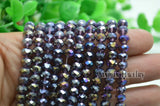 20 Strands Purple Rainbow Plated DIY Glass Crystal Beads