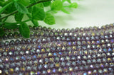 20 Strands Purple Rainbow Plated DIY Glass Crystal Beads