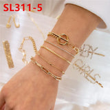 20 Elephant Square Beaded Bracelet Sets with Love Compass Chain Bracelet Set