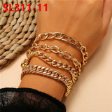 20 Elephant Square Beaded Bracelet Sets with Love Compass Chain Bracelet Set