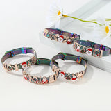 Stainless Steel Mesh Bracelet With Santa Claus Christmas Tree Beads Charm
