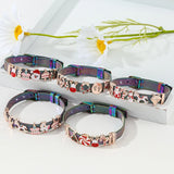 Stainless Steel Mesh Bracelet With Santa Claus Christmas Tree Beads Charm