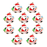 Colorful Christmas Tree Santa Snowman Enamel Pendant Charm Bracelet