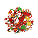 Colorful Christmas Tree Santa Snowman Enamel Pendant Charm Bracelet