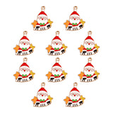 Colorful Christmas Tree Santa Snowman Enamel Pendant Charm Bracelet