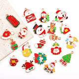 Colorful Christmas Tree Santa Snowman Enamel Pendant Charm Bracelet