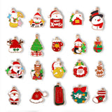 Colorful Christmas Tree Santa Snowman Enamel Pendant Charm Bracelet