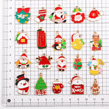 Colorful Christmas Tree Santa Snowman Enamel Pendant Charm Bracelet