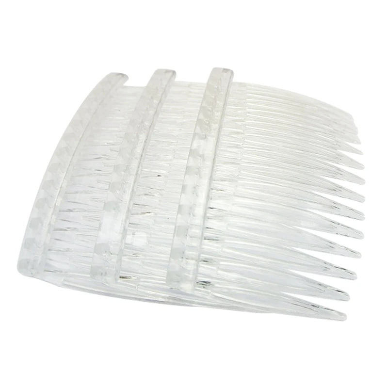 20 Pack Clear Hair Clips Side Combs 70X40mm