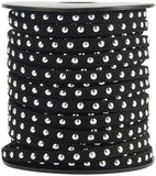 20 Yards 5mm Silver Aluminum Studded Faux Suede Leather Cords