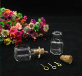 Set of 20 Glass Vials with Metal Fittings and Corks