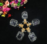 Set of 20 Glass Vials with Metal Fittings and Corks