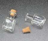 Set of 20 Glass Vials with Metal Fittings and Corks