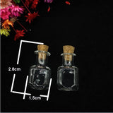 Set of 20 Glass Vials with Metal Fittings and Corks