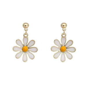 20 Pairs Metal Enamel Daisy Flower Earrings