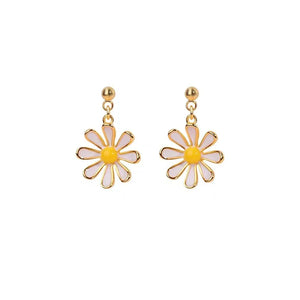 20 Pairs Metal Enamel Daisy Flower Earrings