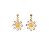 20 Pairs Metal Enamel Daisy Flower Earrings