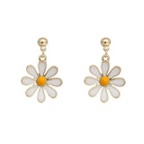 20 Pairs Metal Enamel Daisy Flower Earrings