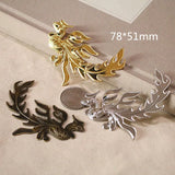 Metal Stamping Phenix 78*51mm Gold Silver Bronze Steel DIY Crafts Findings
