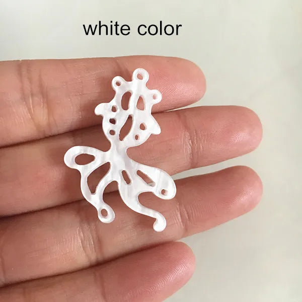 20 pcs Resin Goldfish Charms,White,Pink,Double Sided Acrylic Charms For Crafts