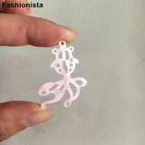 20 pcs Resin Goldfish Charms,White,Pink,Double Sided Acrylic Charms For Crafts