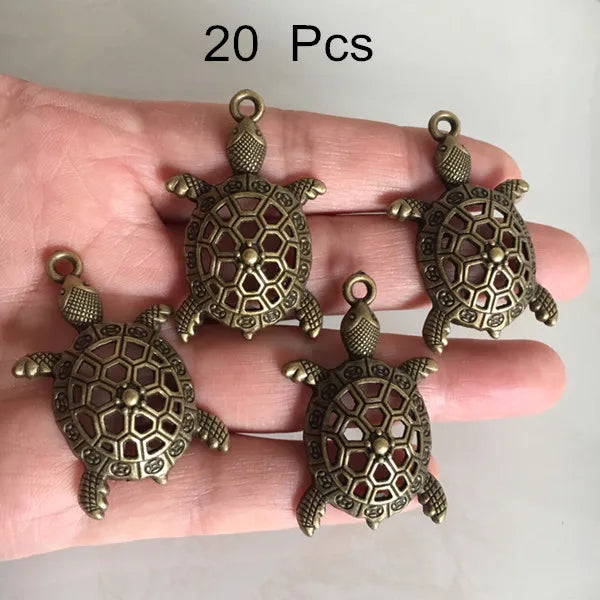 20 pcs Vintage Bronze Tortoise Charm Pendant for Jewelry Making