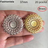 20 pcs 37mm Brass Round Filigree Settings for Jewelry & Crafts DIY